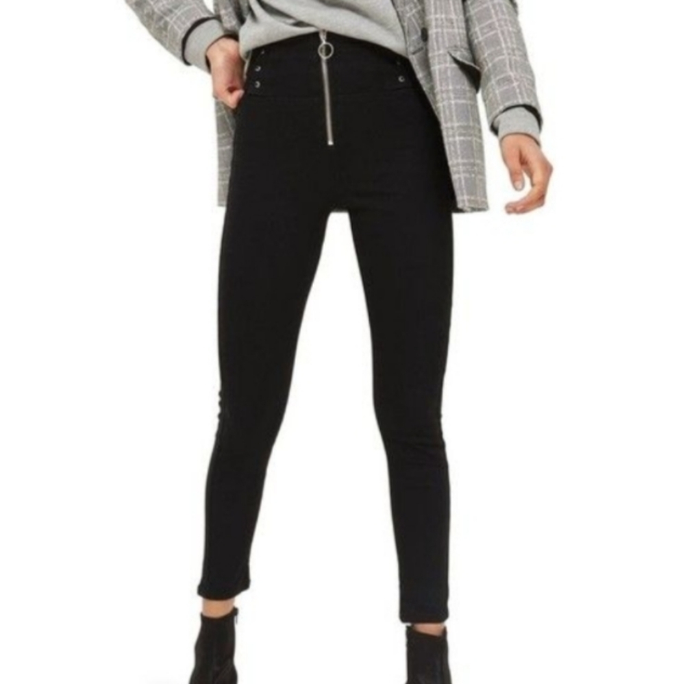 Topshop Black Jamie Exposed Corset Jeans Size 28